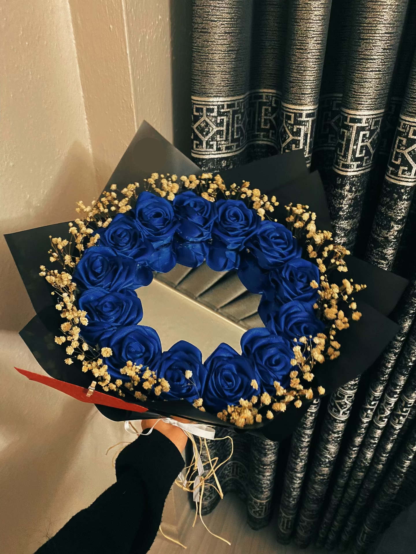 Aynalı Kurdele Gül Buketi